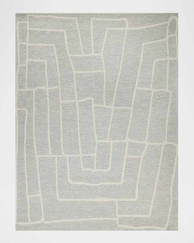 Tangiers Hand-Tufted Blue/Ivory Rug, 5' x 8'